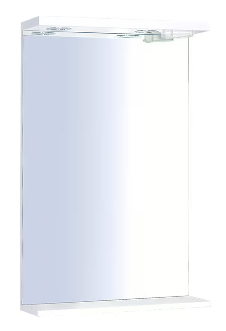 Pravokutno LED ogledalo Keramia Pro 60x80 cm s bijelim okvirom, vertikalna orijentacija.