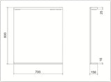 Pravokutno LED ogledalo Keramia Pro 70x80 cm u bijelom okviru sa zaštitom IP44, vertikalna orijentacija.