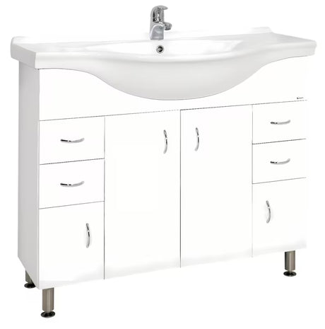 Bijela kupaonski ormarić Keramia Pro s keramičkim umivaonikom