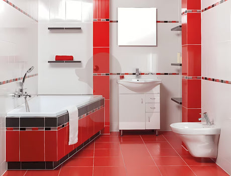 Bijela kupaonski ormarić Keramia Pro s keramičkim umivaonikom, lakirane bočne i prednje površine.