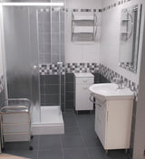 Bijela kupaonski ormarić Keramia Pro s umivaonikom, jednom ladicom i dvoja vrata