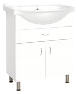 Keramia Pro kupaonski ormarić s keramičkim umivaonikom 70x56x85 cm u bijelom sjaju s nožicama