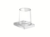 Zidni držač čaša Keuco Edition 11 u krom izvedbi uključuje čašu