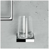 Zidni držač čaša Keuco Edition 11 u krom izvedbi uključuje čašu