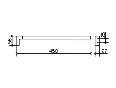 Kromirani zidni držač ručnika Keuco Moll elegantnog dizajna za kupaonicu.