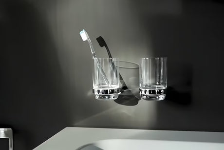 Keuco Moll zidni držač čaša u krom izvedbi uključuje čašu