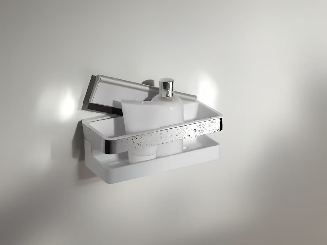 Kromirana zidna polica Keuco Moll s integriranim brisačem za kupaonicu