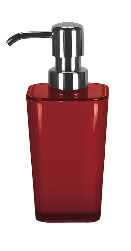 Crveni dozator sapuna Kleine Wolke Easy kao dekorativni dodatak kupaonici.