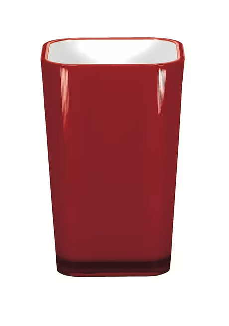 Crveni držač četkica Kleine Wolke Easy kao dekorativni dodatak kupaonici.