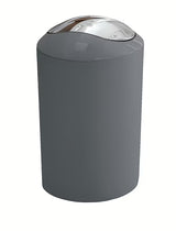 Antracitni kanta za otpad Kleine Wolke Glossy s preklopnim poklopcem pro za kupaonicu i interijer.