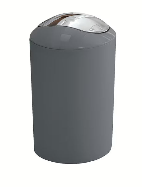 Antracitni kanta za otpad Kleine Wolke Glossy s preklopnim poklopcem pro za kupaonicu i interijer.