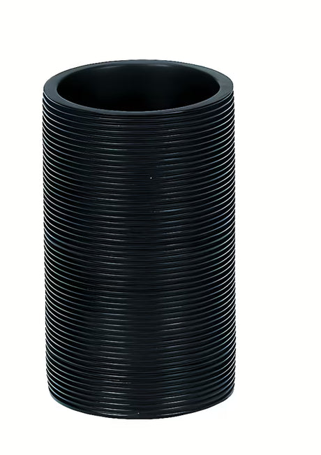 Crni držač četkica Kleine Wolke Kyoto s akcentom od bambusa i fino rebrastom površinom.