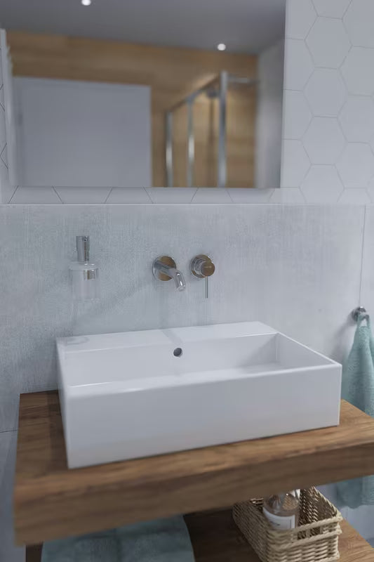 Podžbukna jednoručna baterija miješalica za umivaonik Kludi Bozz u krom izvedbi