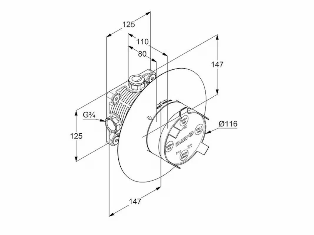 Podžbukno tijelo Kludi Flexx.Boxx DN 20 pro za ugradnju u zid