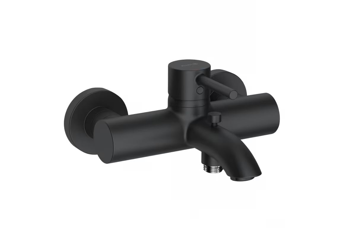 Jednoručna Baterija zidna miješalica za kadu Kludi u crnoj mat boji s mat površinom