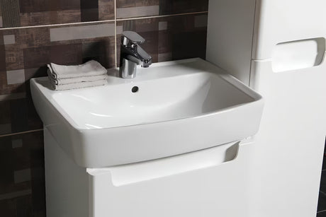 Bijeli namještajni keramički umivaonik Kolo Rekord 60 x 45 cm s otvorom za pro slavinu u sredini