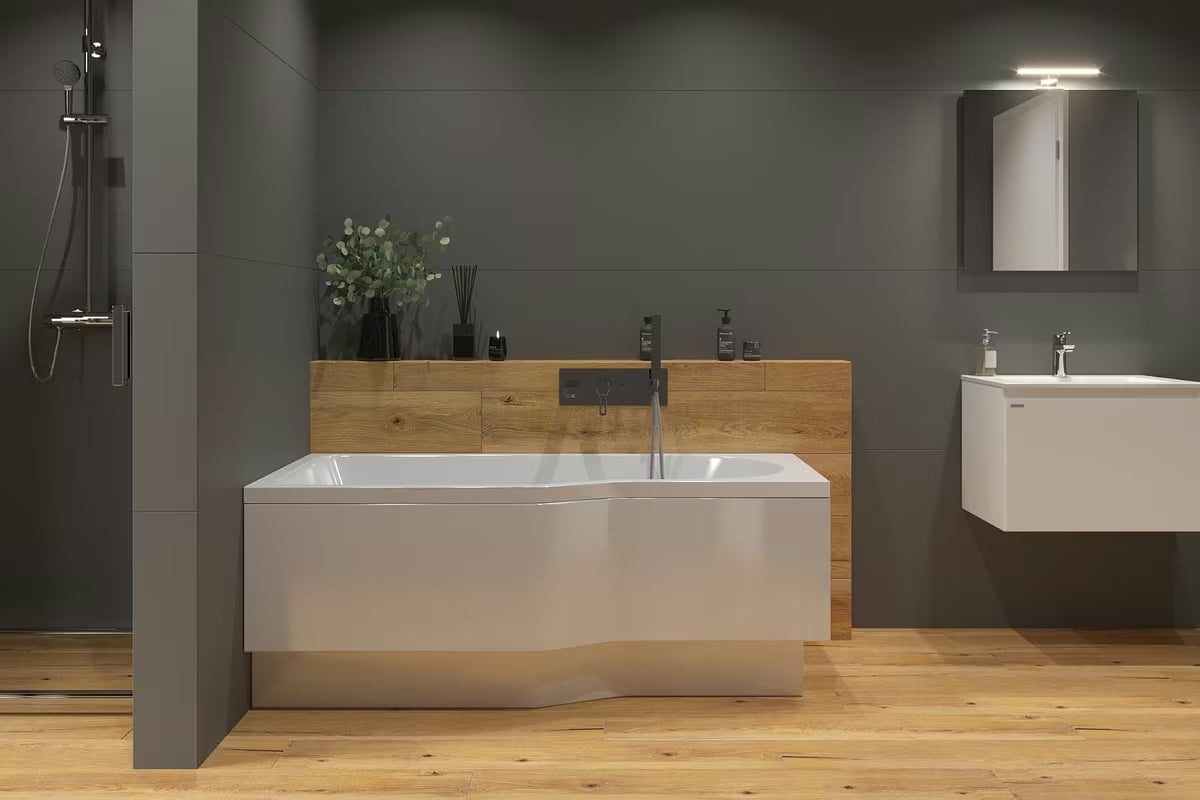 Laguna Beáta Plus asimetrična kutna kada desna 160x80 cm od lijevanog akrilata PMMA sa sjajnom površinom