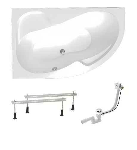 Lijeva asimetrična akrilna kada Laguna Fortuna Plus 150x100 cm