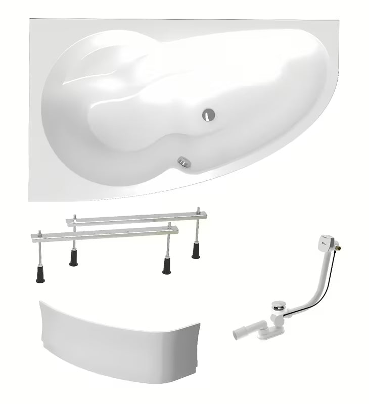 Lijeva asimetrična akrilna kada Laguna Luiza 160 x 95 cm s prednjom i bočnom oblogom