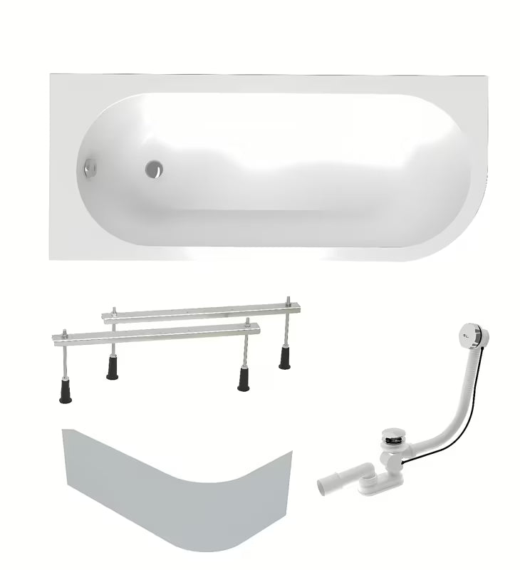 Lijeva asimetrična akrilna kada Laguna Rajka 170 x 72,5 cm s prednjom i bočnom oblogom