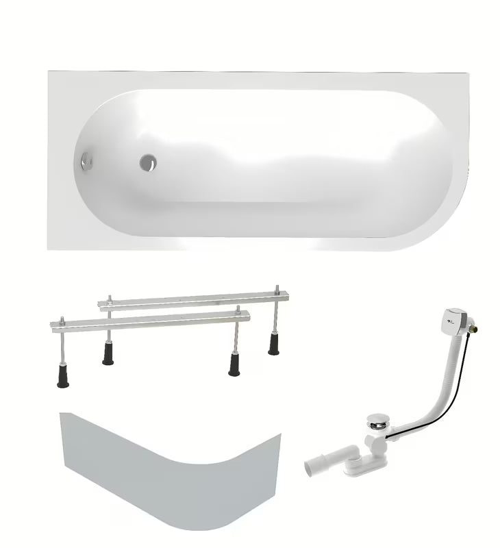 Lijeva asimetrična akrilna kada Laguna Rajka 170 x 72,5 cm s prednjom i bočnom oblogom