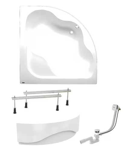 Bijela kutna akrilna kada Laguna Samanta Plus 140 x 140 cm prikladna za manju kupaonicu