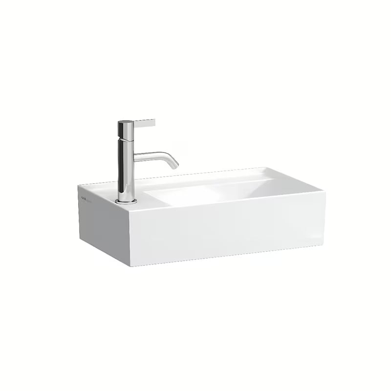 Bijeli keramički mali umivaonik Laufen Kartell 46x28 cm s površinom za lako održavanje