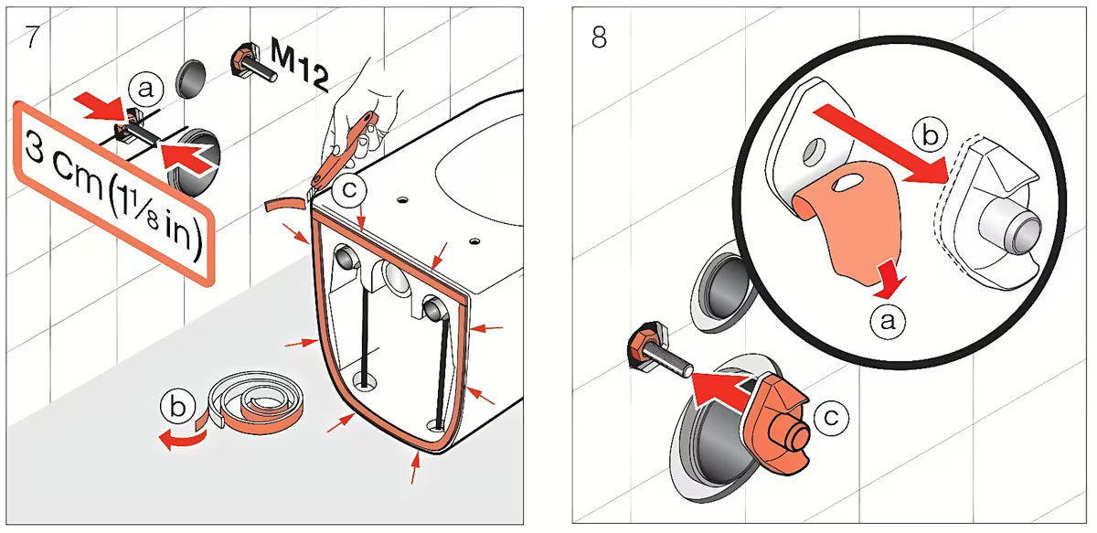 Zvučnoizolacijski umetak za WC Laufen u obliku trake pro za skriveno pričvršćenje WC školjke