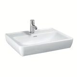 Viseće keramički umivaonik Laufen Pro A 65 x 48 cm u bijeloj boji s otvorom pro za slavinu u sredini.
