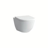 Bijeli viseća WC školjka Laufen Pro s bezrubnom izvedbom Rimless i skrivenim pričvršćenjem EasyFit 2.0