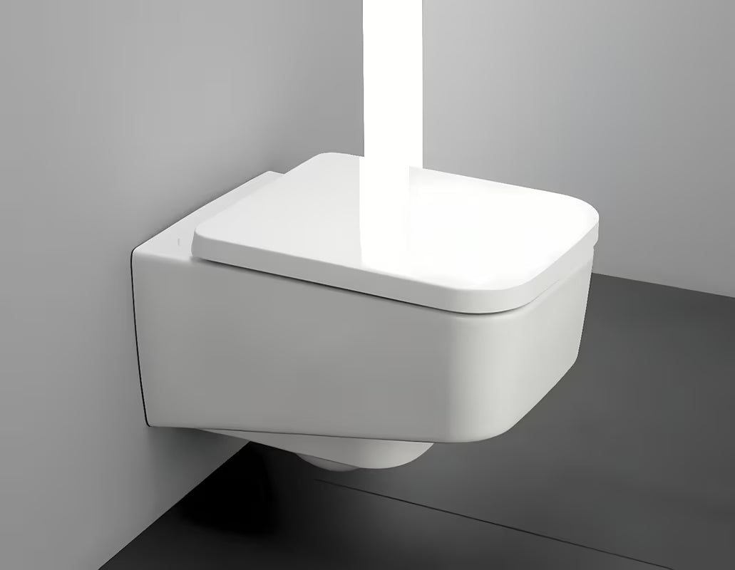 Bijele WC daska Laufen Pro od duroplasta s poklopcem i tehnologijom soft Close pro sporog spuštanja.