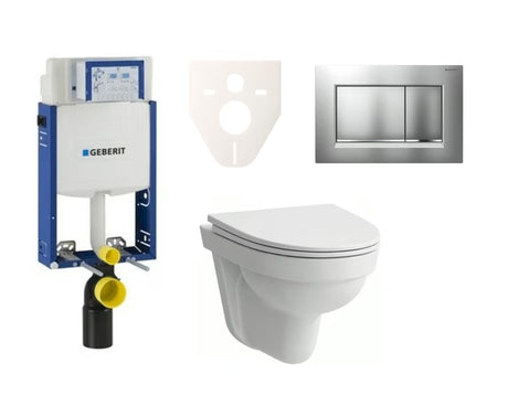 Viseći WC set Laufen Pro Nordic s modulom Geberit Kombifix i tipkom za ispiranje u mat kromu