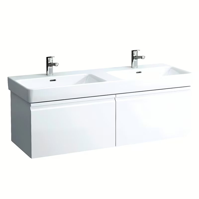Bijeli keramički dvostruki umivaonik Laufen Pro S 130x46 cm pro za ugradnju u kupaonski namještaj