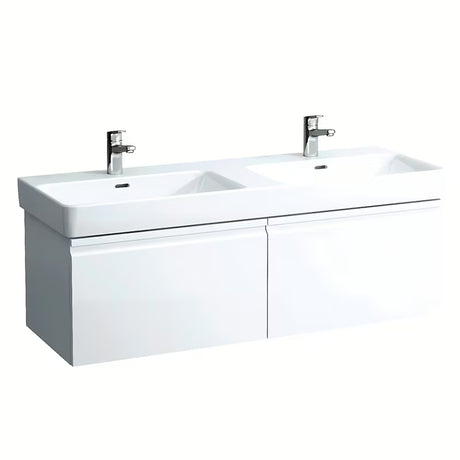 Bijeli keramički dvostruki umivaonik Laufen Pro S 130x46 cm pro za ugradnju u kupaonski namještaj