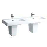 Bijeli keramički dvostruki umivaonik Laufen Pro S 130x46 cm pro za ugradnju u kupaonski namještaj