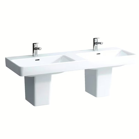 Bijeli keramički dvostruki umivaonik Laufen Pro S 130x46 cm pro za ugradnju u kupaonski namještaj