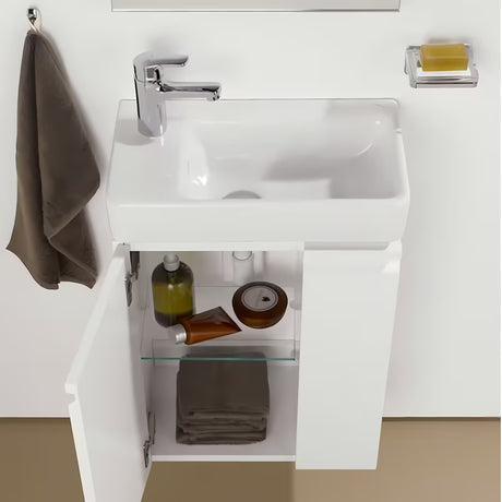 Bijeli keramički mali umivaonik Laufen Pro S 48x28 cm s otvorom za pro slavinu na lijevoj strani