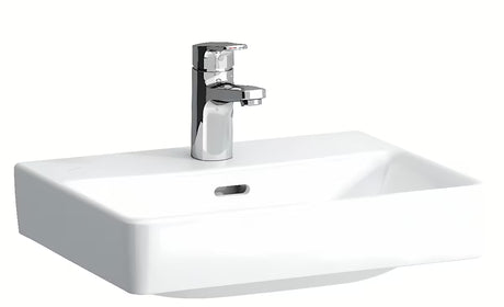 Bijeli keramički mali umivaonik Laufen Pro S 45 x 34 cm s otvorom za pro slavinu u sredini