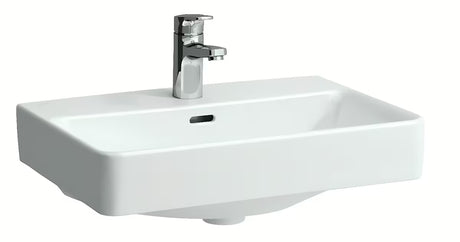 Bijeli viseće keramički umivaonik Laufen Pro S 55x38 cm s preljevom i otvorom pro slavinu u sredini