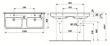 Bijeli keramički dvostruki umivaonik Laufen Pro S 120 x 46 cm s dva otvora pro slavinu