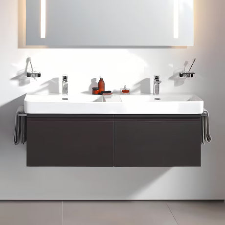 Bijeli keramički dvostruki umivaonik Laufen Pro S 130x46 cm pro za ugradnju u kupaonski namještaj