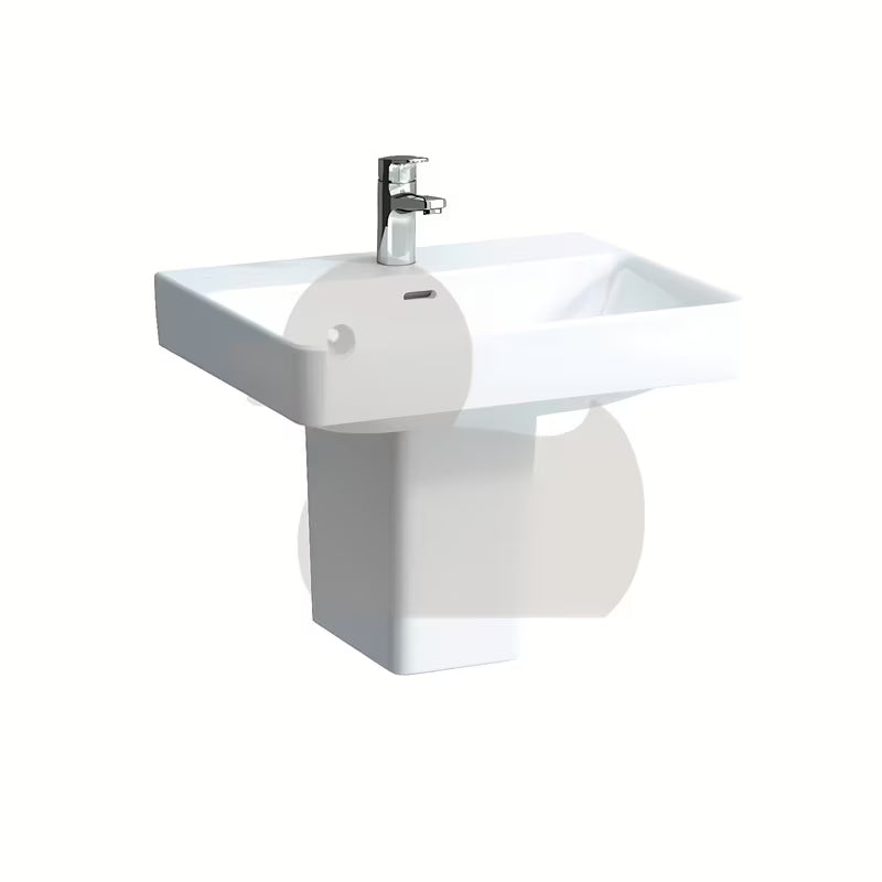 Bijeli viseće keramički umivaonik Laufen Pro S otvorom pro za slavinu u sredini, 60x46,5 cm.