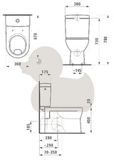 Bijela stojeća WC školjka kombi WC školjka Laufen Pro s ravnim ispiranjem i odvodom Vario