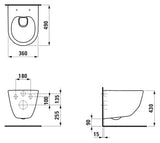 Bijeli viseća WC školjka Laufen Pro bez sustava za ispiranje sa skrivenim pričvršćenjem EasyFit 2.0.