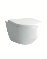 Bijeli viseće bez ruba WC školjke Laufen Pro sa skrivenim pričvršćenjem EasyFit i površinom Laufen Clean Coat.