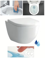 Bijeli viseće bez ruba WC školjke Laufen Pro sa skrivenim pričvršćenjem EasyFit i površinom Laufen Clean Coat.