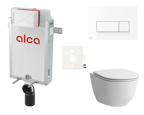 Viseći WC set Laufen Pro za ugradnju u zid s vodokotlićem Alca pro za modernu kupaonicu