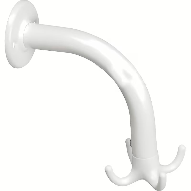 Bijeli zidni vješalice s 4 kukica za kupaonicu pro za ručnike, kupaonske ručnike, odjeću i ogrtače.