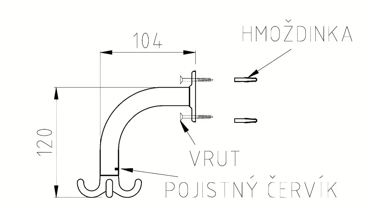 Bijeli zidni vješalice s 4 kukica za kupaonicu pro za ručnike, kupaonske ručnike, odjeću i ogrtače.
