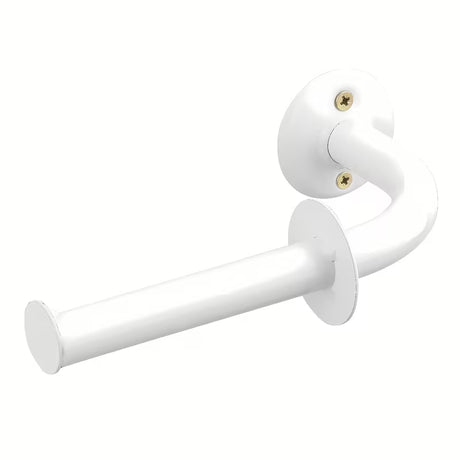 Bijeli zidni držač toaletnog papira s okruglim dizajnom.